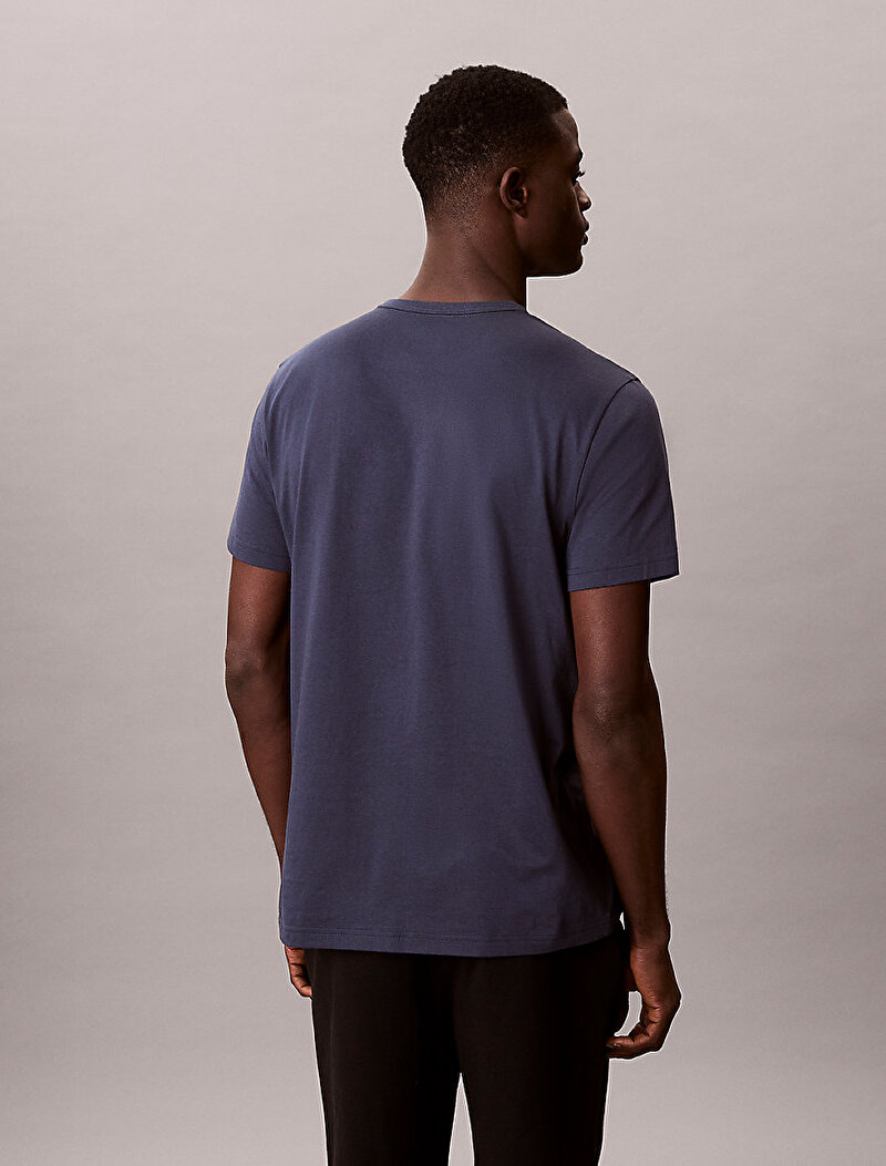 Calvin Klein Mavi Renkli Erkek Crew Neck T-shirt