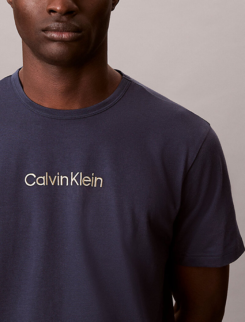 Calvin Klein Mavi Renkli Erkek Crew Neck T-shirt