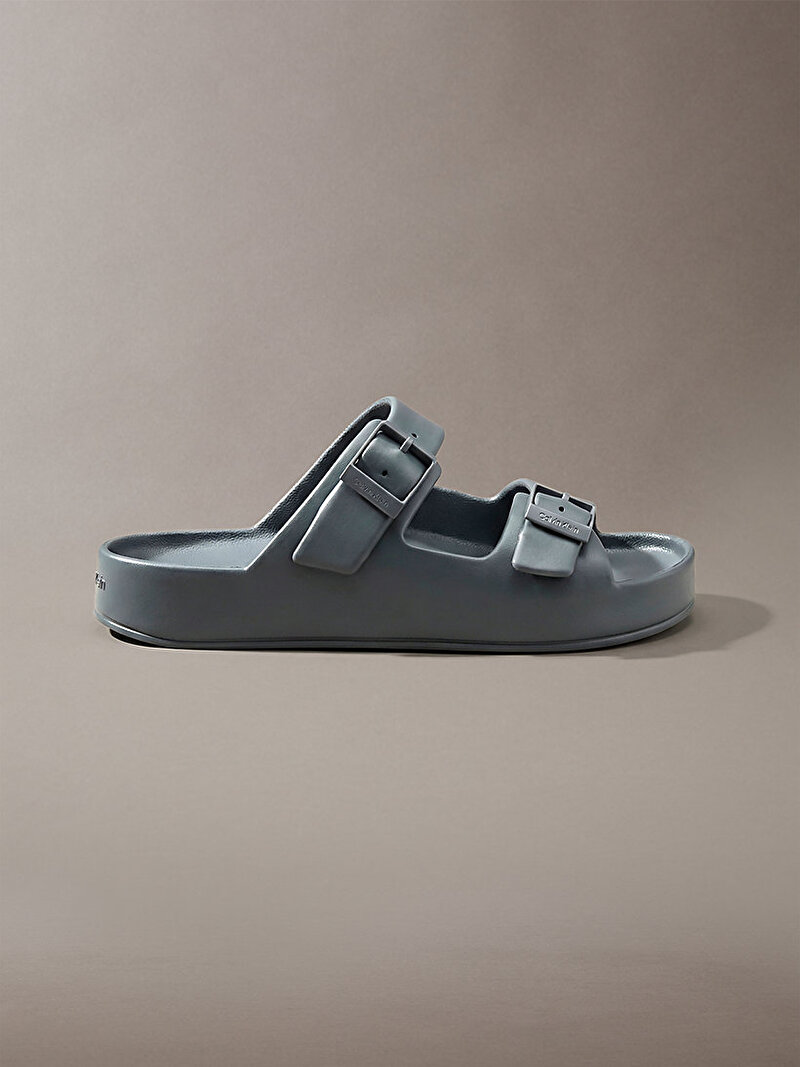 Calvin Klein Gri Renkli Erkek Ergon Eva Double Terlik