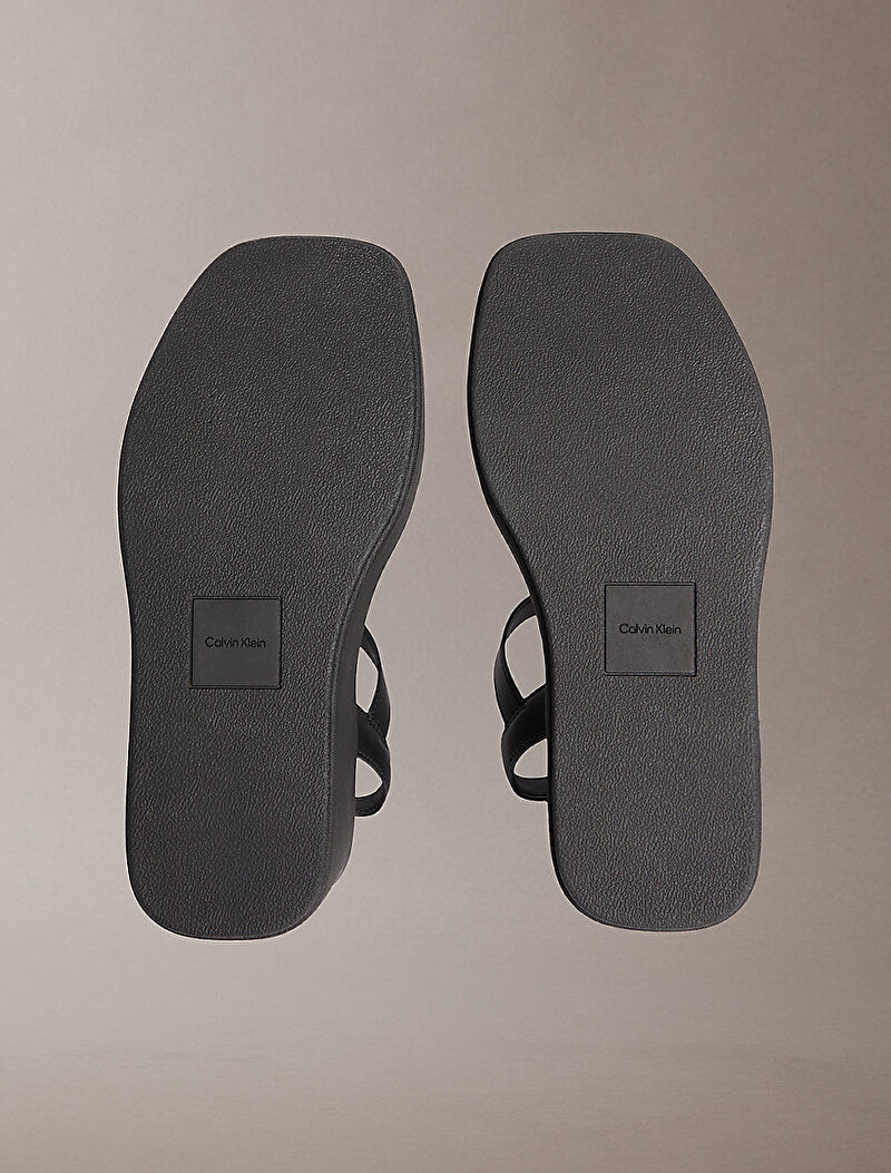 Calvin Klein Siyah Renkli Kadın Wedge 70 Webbing Dolgu Topuklu Sandalet