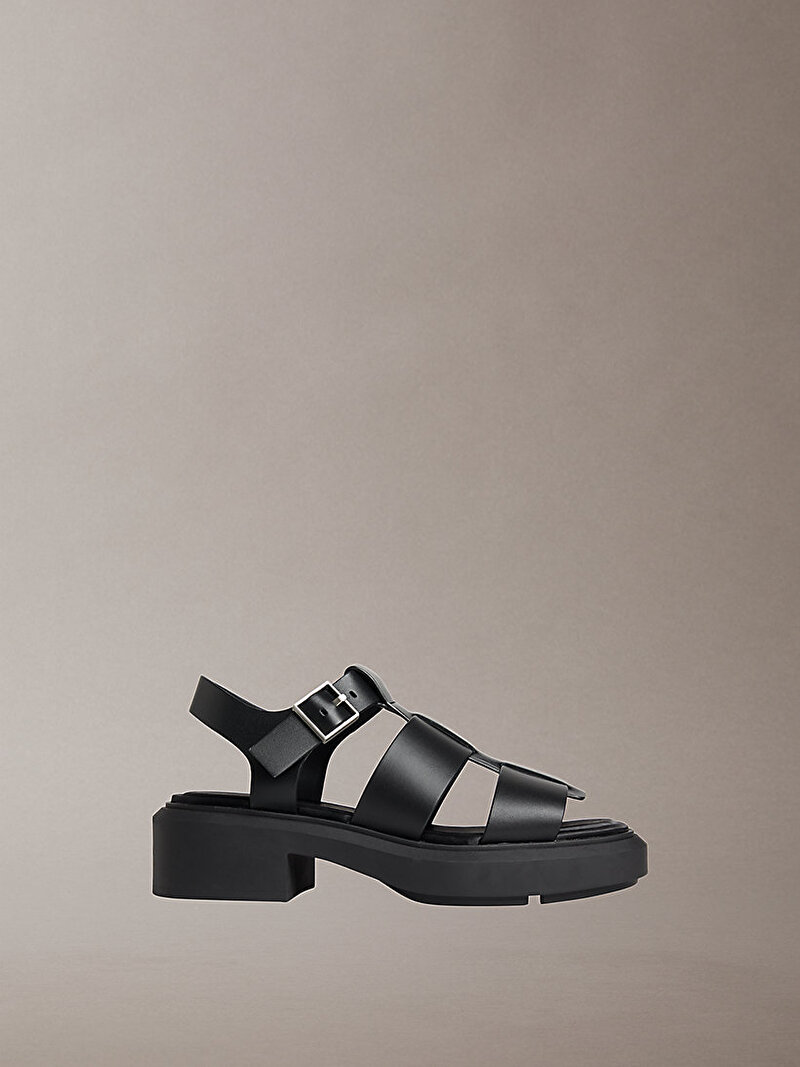 Calvin Klein Siyah Renkli Kadın Chunky Fisher Sandalet