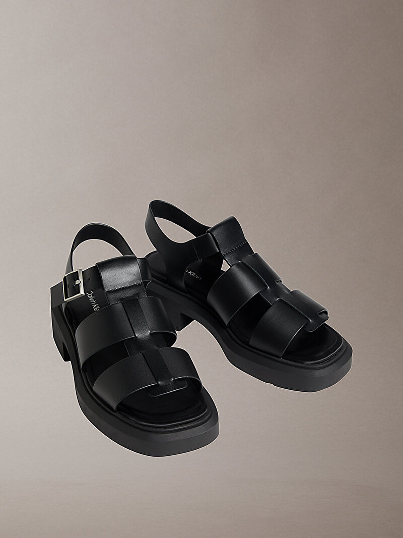 Calvin Klein Siyah Renkli Kadın Chunky Fisher Sandalet