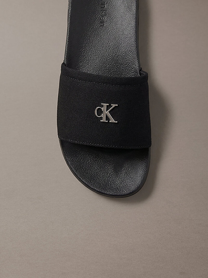 Calvin Klein Siyah Renkli Kadın Canvas Plaj Terliği