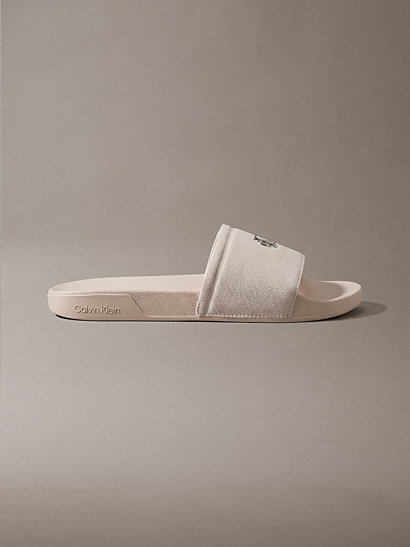 Calvin Klein Gri Renkli Kadın Canvas Plaj Terliği
