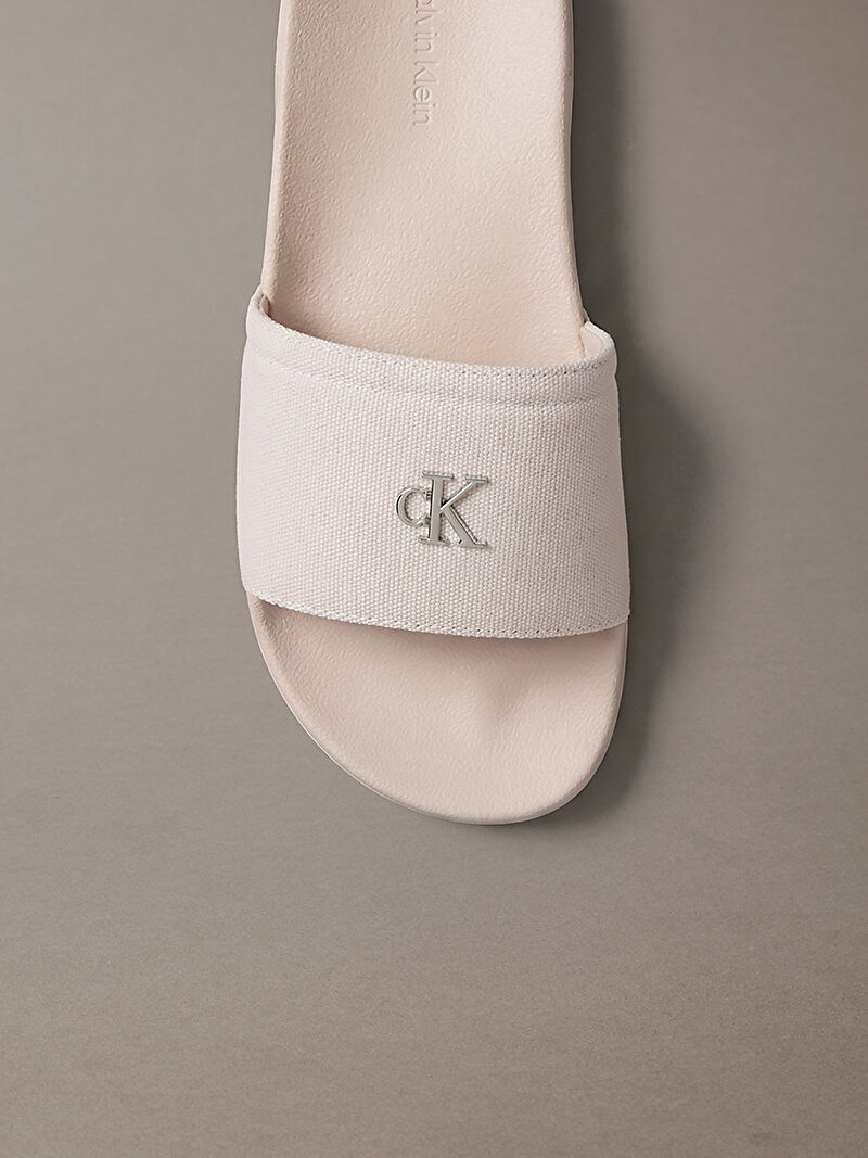 Calvin Klein Gri Renkli Kadın Canvas Plaj Terliği