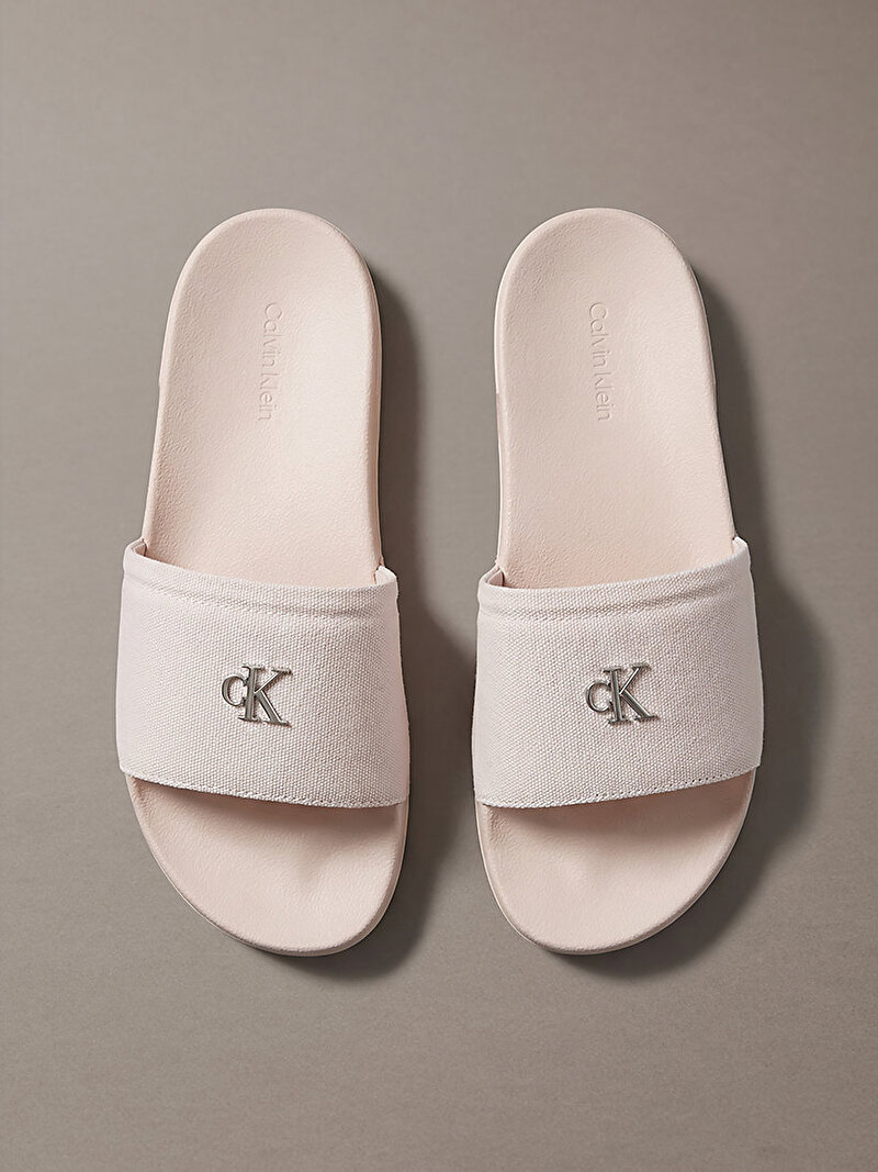 Calvin Klein Gri Renkli Kadın Canvas Plaj Terliği