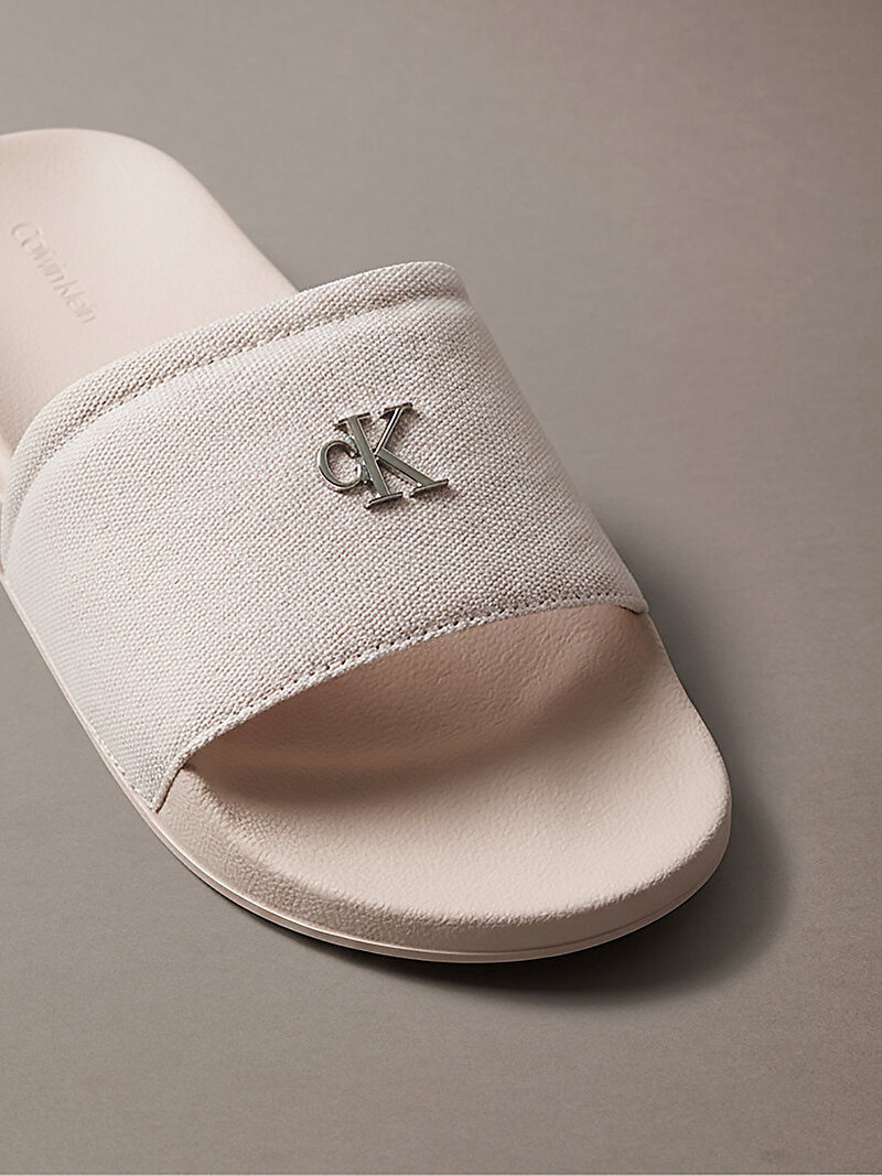 Calvin Klein Gri Renkli Kadın Canvas Plaj Terliği
