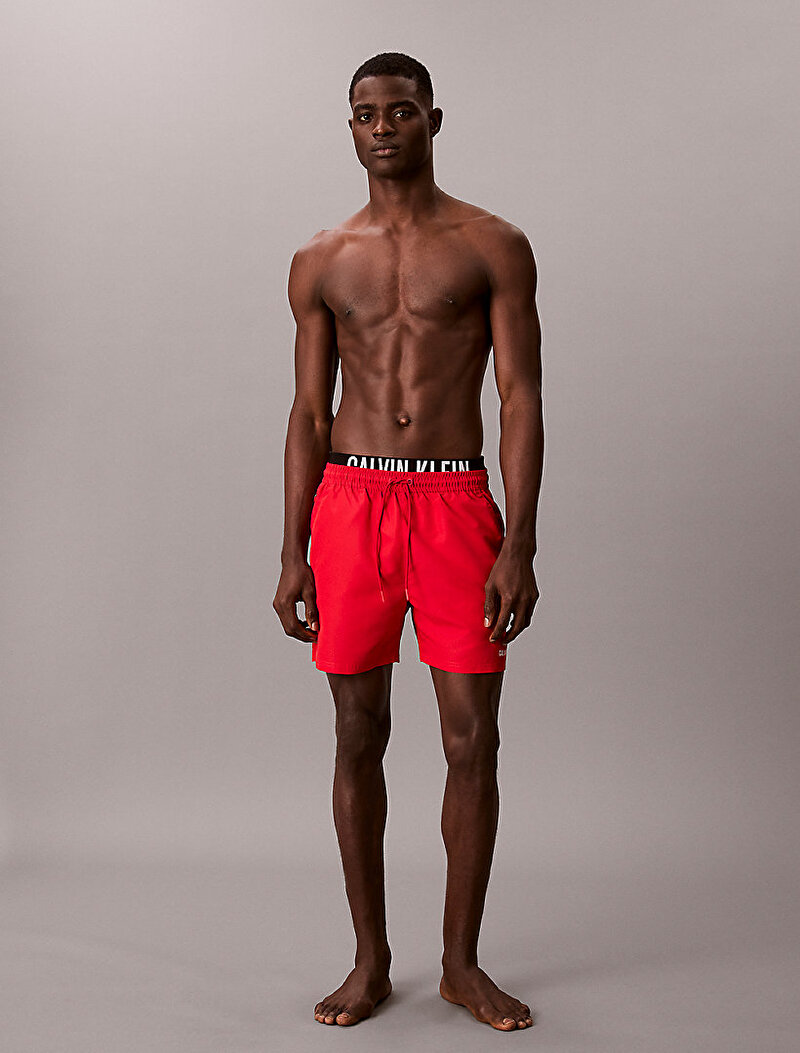 Calvin Klein Kırmızı Renkli Erkek Medium Drawstring Deniz Şortu