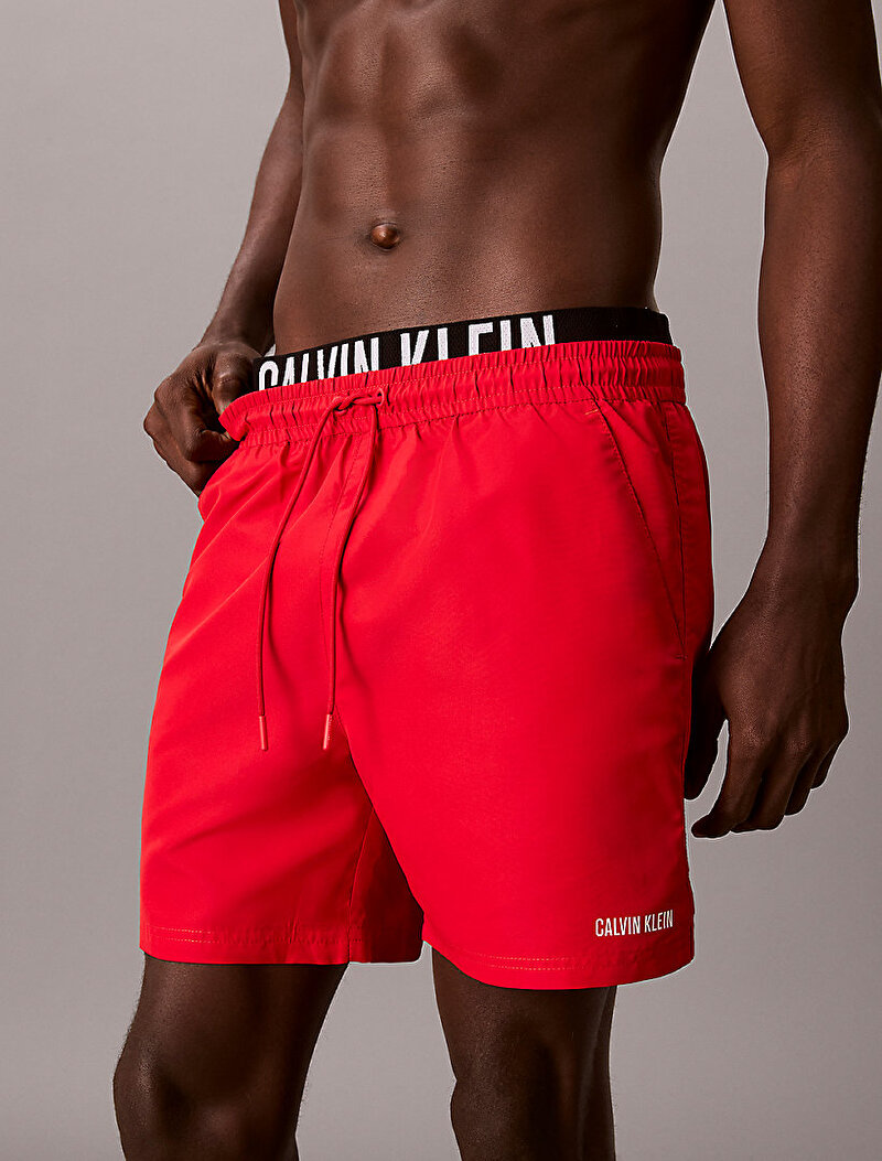 Calvin Klein Kırmızı Renkli Erkek Medium Drawstring Deniz Şortu