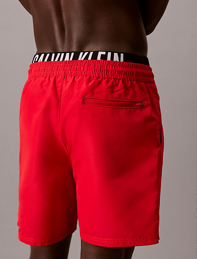 Calvin Klein Kırmızı Renkli Erkek Medium Drawstring Deniz Şortu
