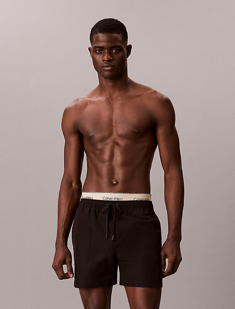 Calvin Klein Siyah Renkli Erkek Medium Drawstring Deniz Şortu