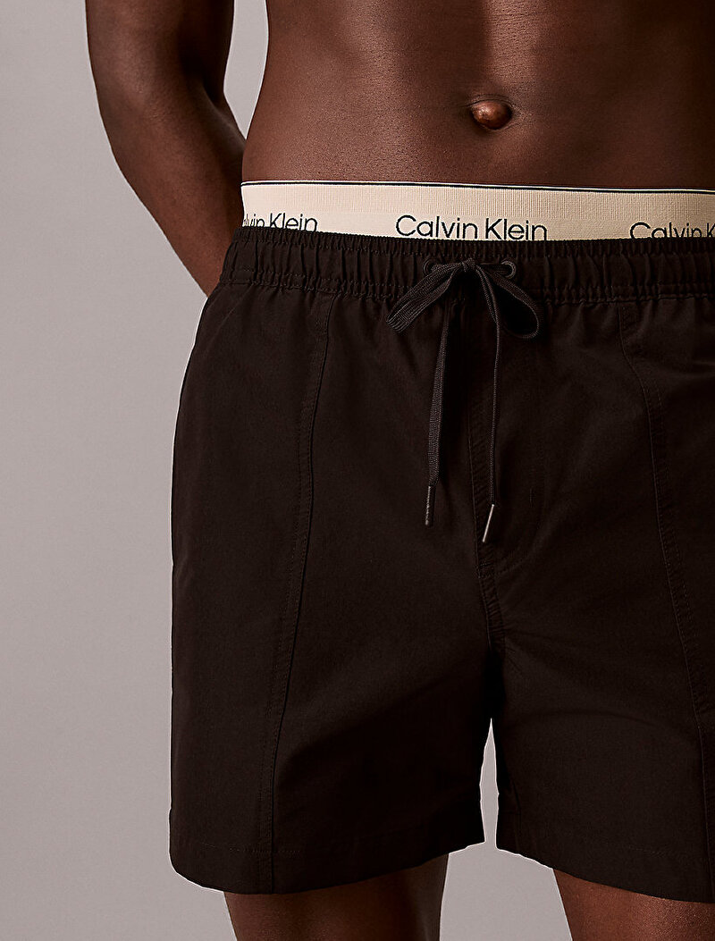 Calvin Klein Siyah Renkli Erkek Medium Drawstring Deniz Şortu