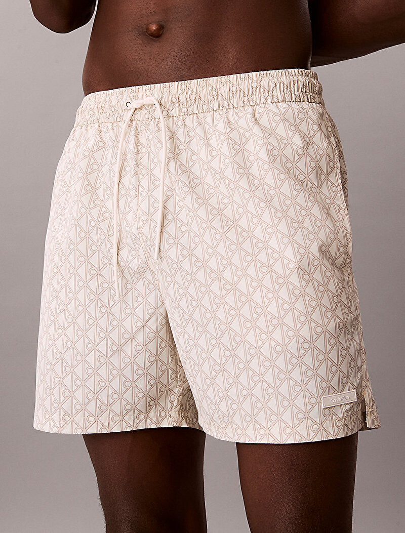 Calvin Klein Bej Renkli Erkek Medium Drawstring Deniz Şortu