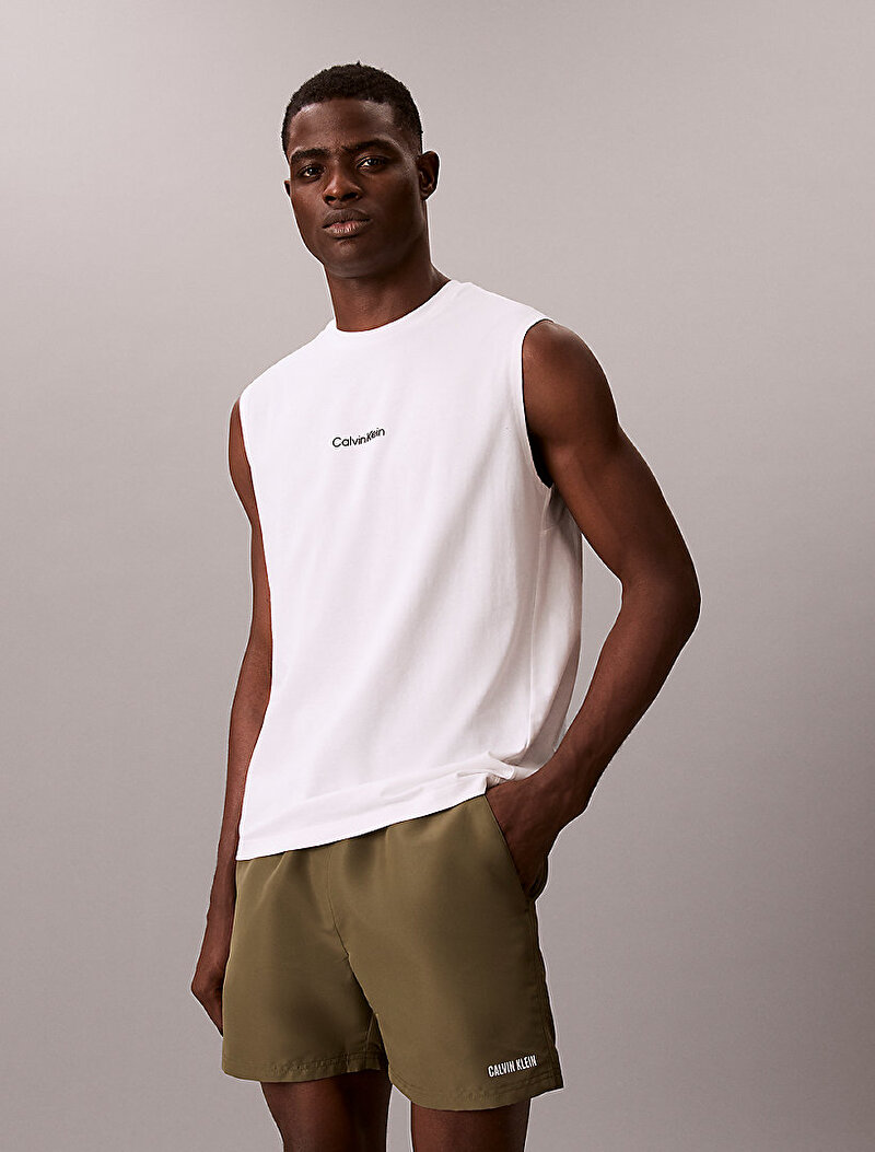 Calvin Klein Beyaz Renkli Erkek Tank Top
