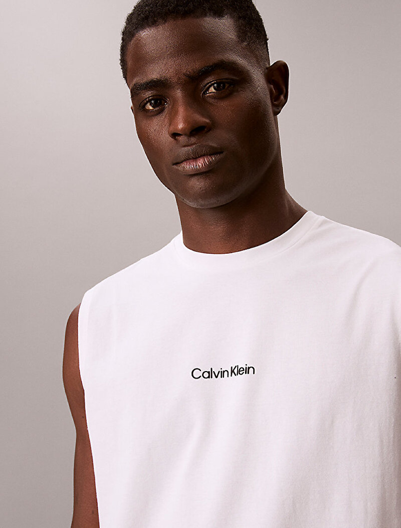 Calvin Klein Beyaz Renkli Erkek Tank Top