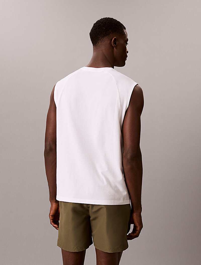 Calvin Klein Beyaz Renkli Erkek Tank Top