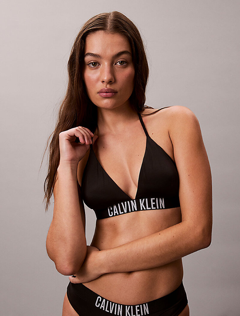 Calvin Klein Siyah Renkli Kadın Halter Triangle Bikini Üstü