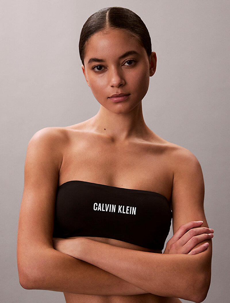 Calvin Klein Siyah Renkli Kadın Bandeau Bikini Üstü
