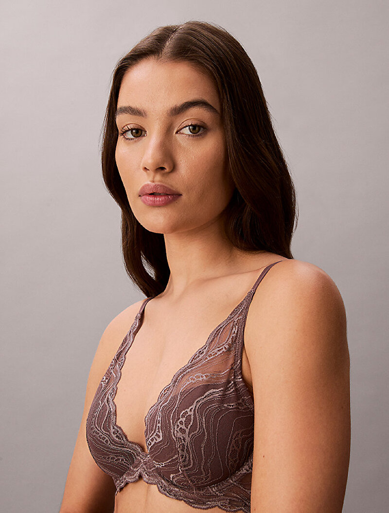 Calvin Klein Kahverengi Renkli Kadın Lightly Lined Plunge Sütyen