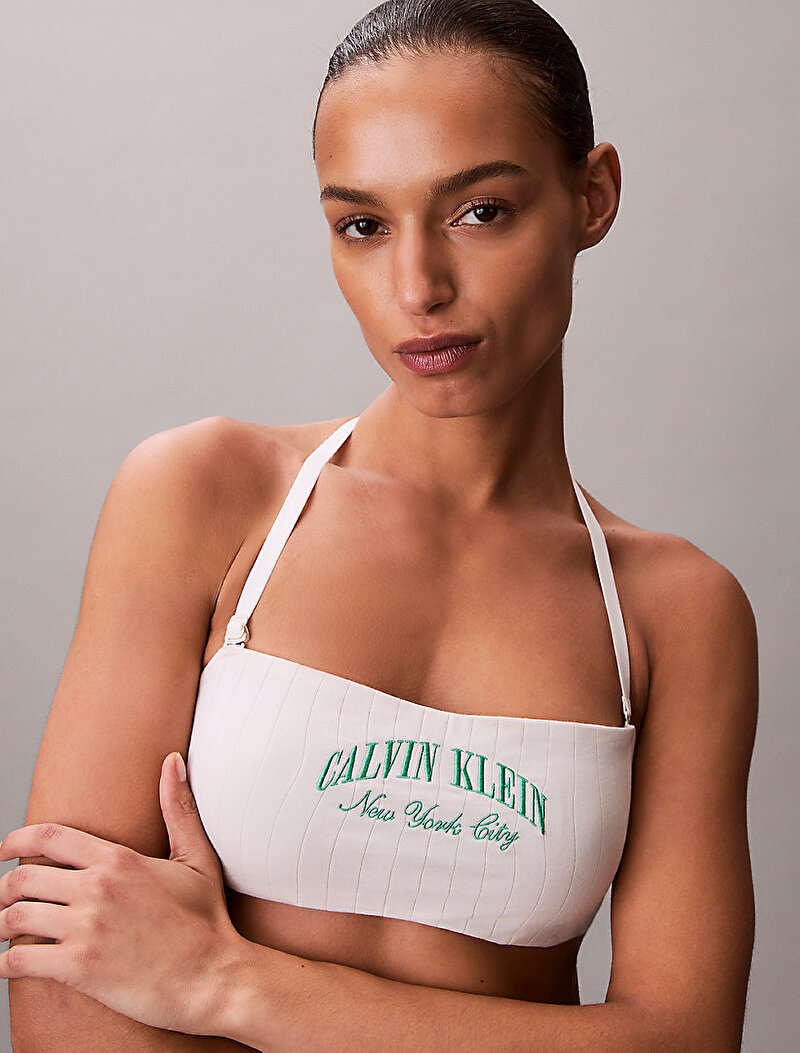 Calvin Klein Beyaz Renkli Kadın Bikini Külot
