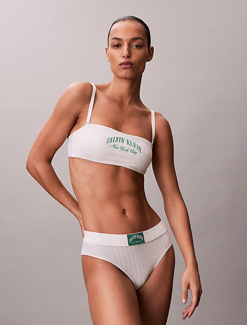 Calvin Klein Beyaz Renkli Kadın Bikini Külot