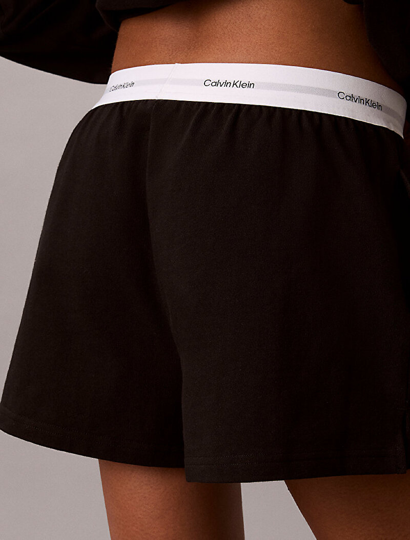 Calvin Klein Siyah Renkli Kadın Logo Jersey Şort