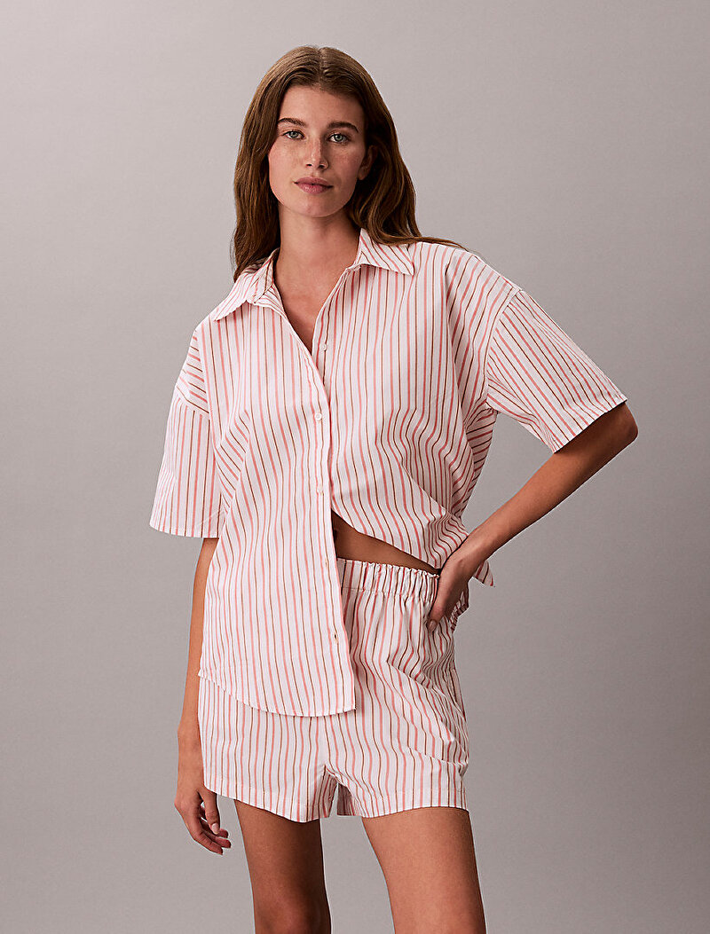 Calvin Klein Pembe Renkli Kadın Covered Poplin Şort
