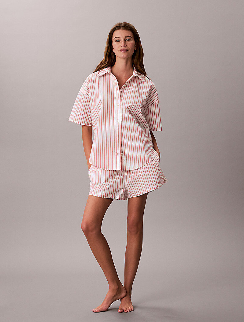 Calvin Klein Pembe Renkli Kadın Covered Poplin Şort