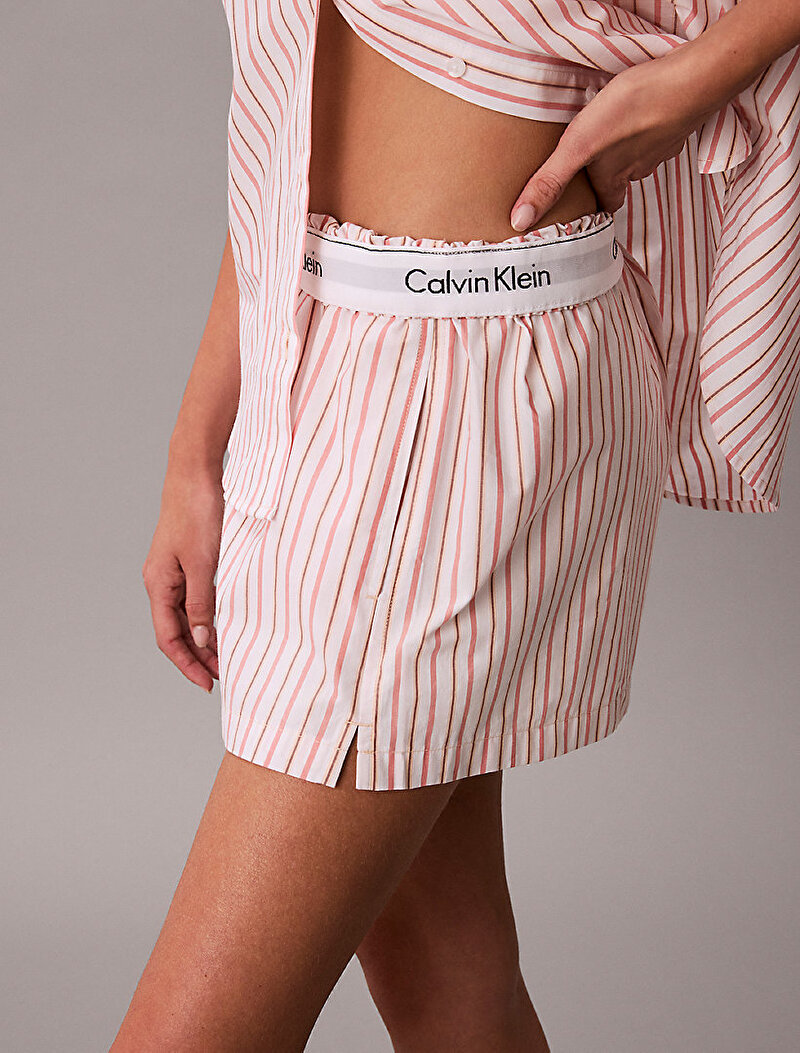 Calvin Klein Pembe Renkli Kadın Covered Poplin Şort