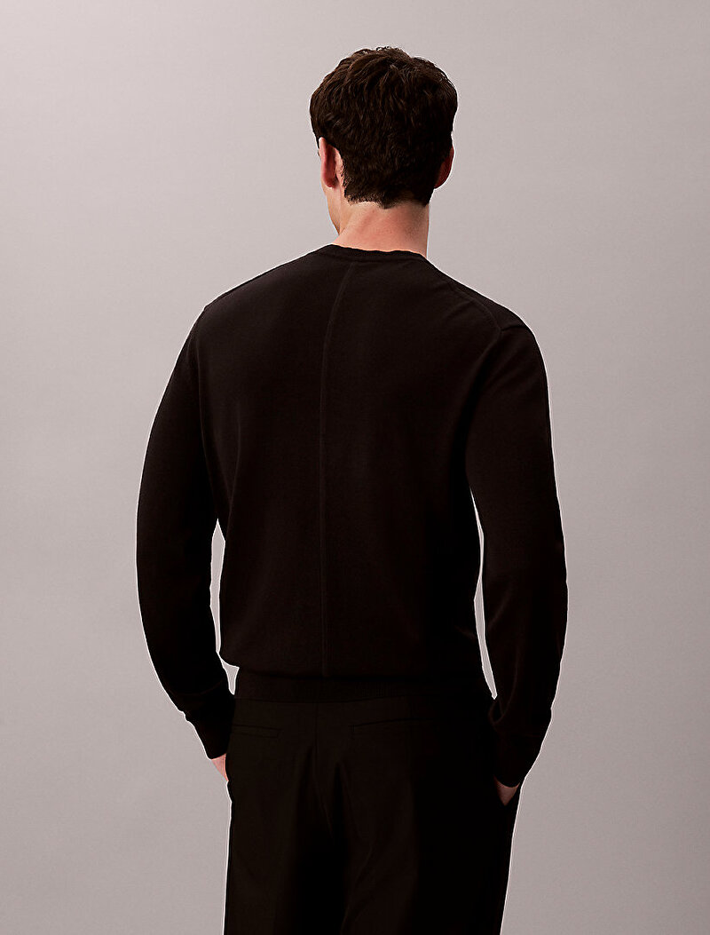 Calvin Klein Siyah Renkli Erkek Supima Cotton Kazak