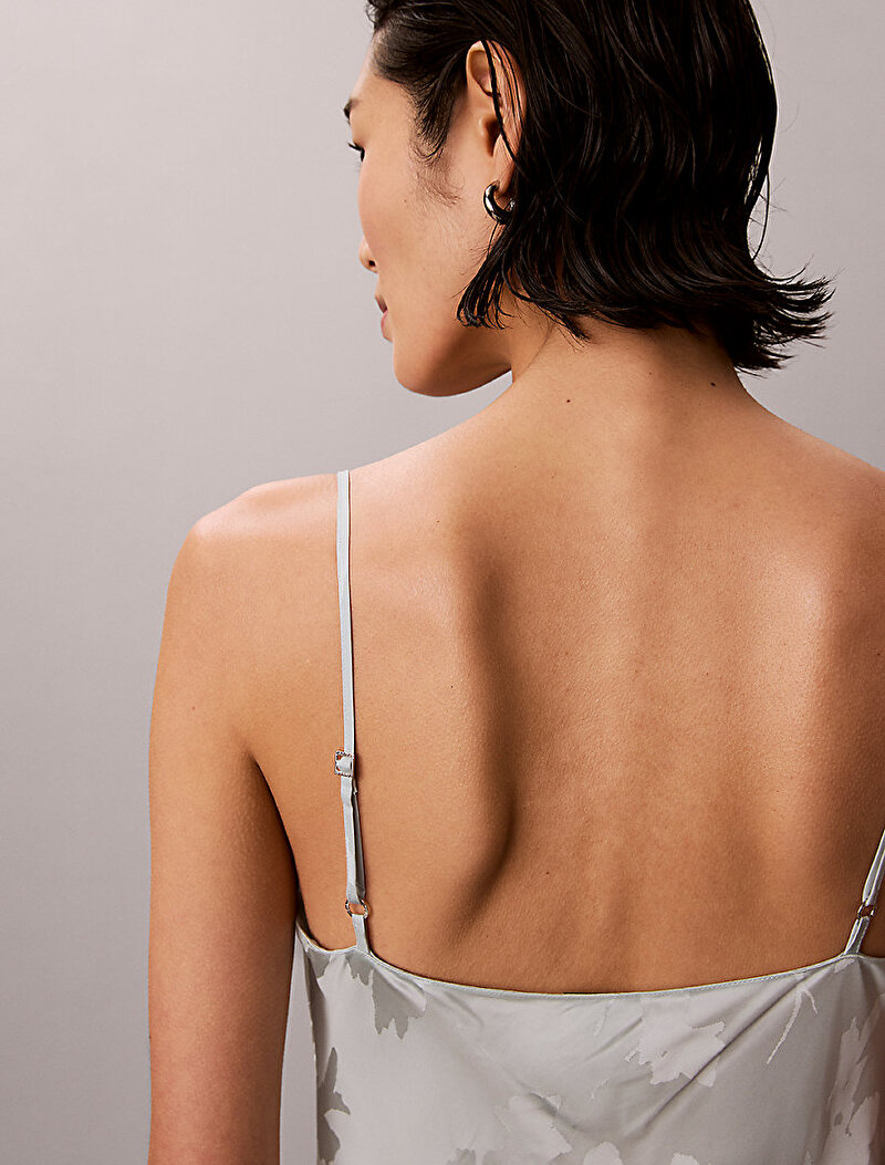 Calvin Klein Gri Renkli Kadın Viskoz Jacquard Elbise