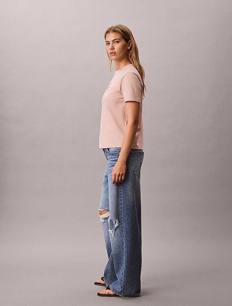 Calvin Klein Turuncu Renkli Kadın Classic Foil T-shirt