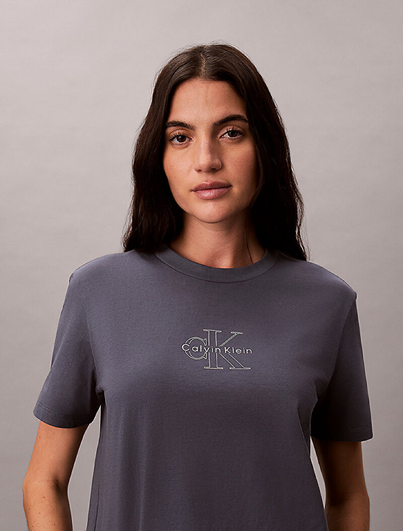 Calvin Klein Gri Renkli Kadın Classic Foil T-shirt