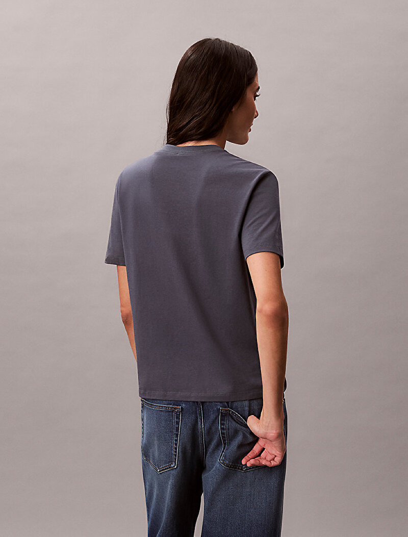 Calvin Klein Gri Renkli Kadın Classic Foil T-shirt