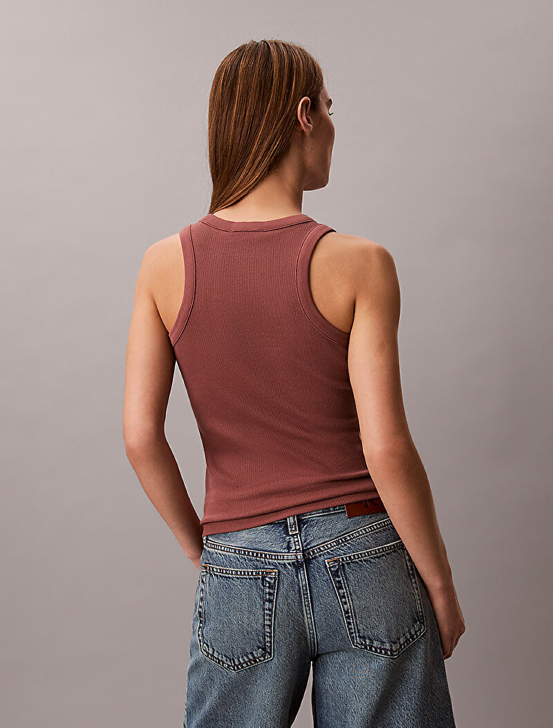 Calvin Klein Kahverengi Renkli Kadın Rib Tank Top