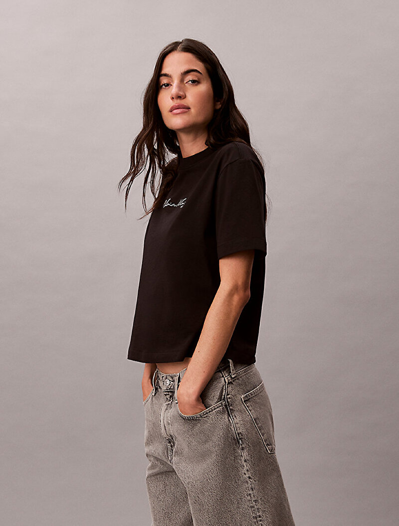 Calvin Klein Siyah Renkli Kadın Graphic Boxy T-shirt