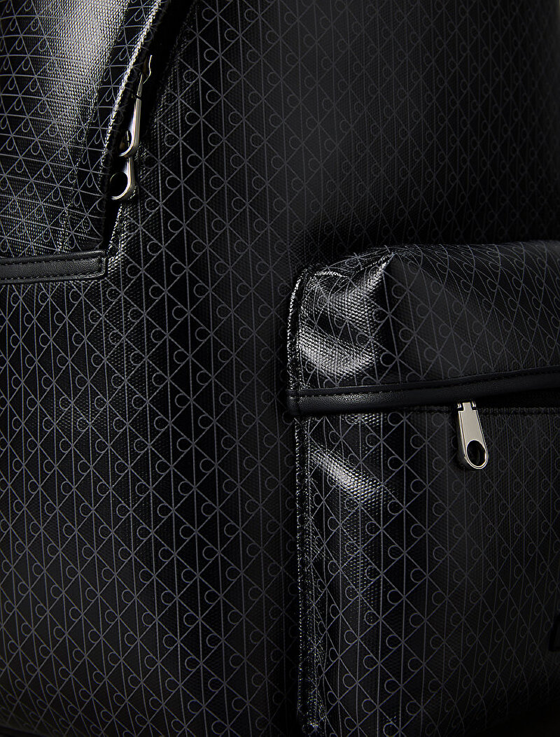 Calvin Klein Siyah Renkli Erkek Emblem Coated Sırt Çantası