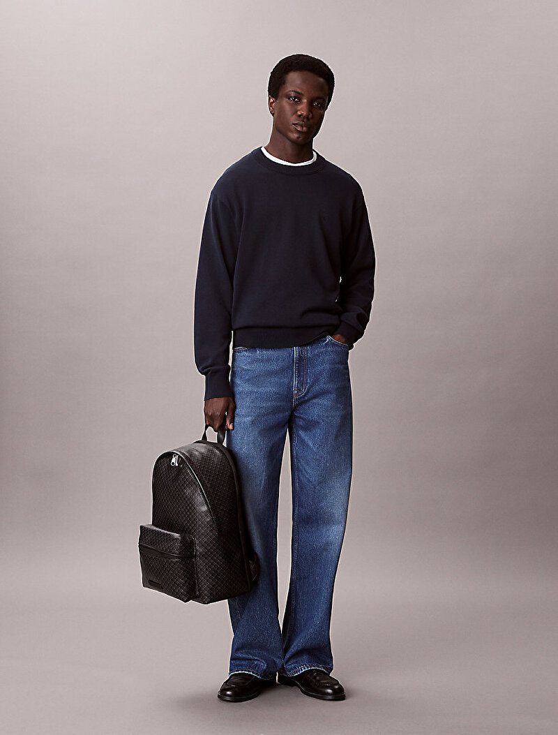 Calvin Klein Siyah Renkli Erkek Emblem Coated Sırt Çantası