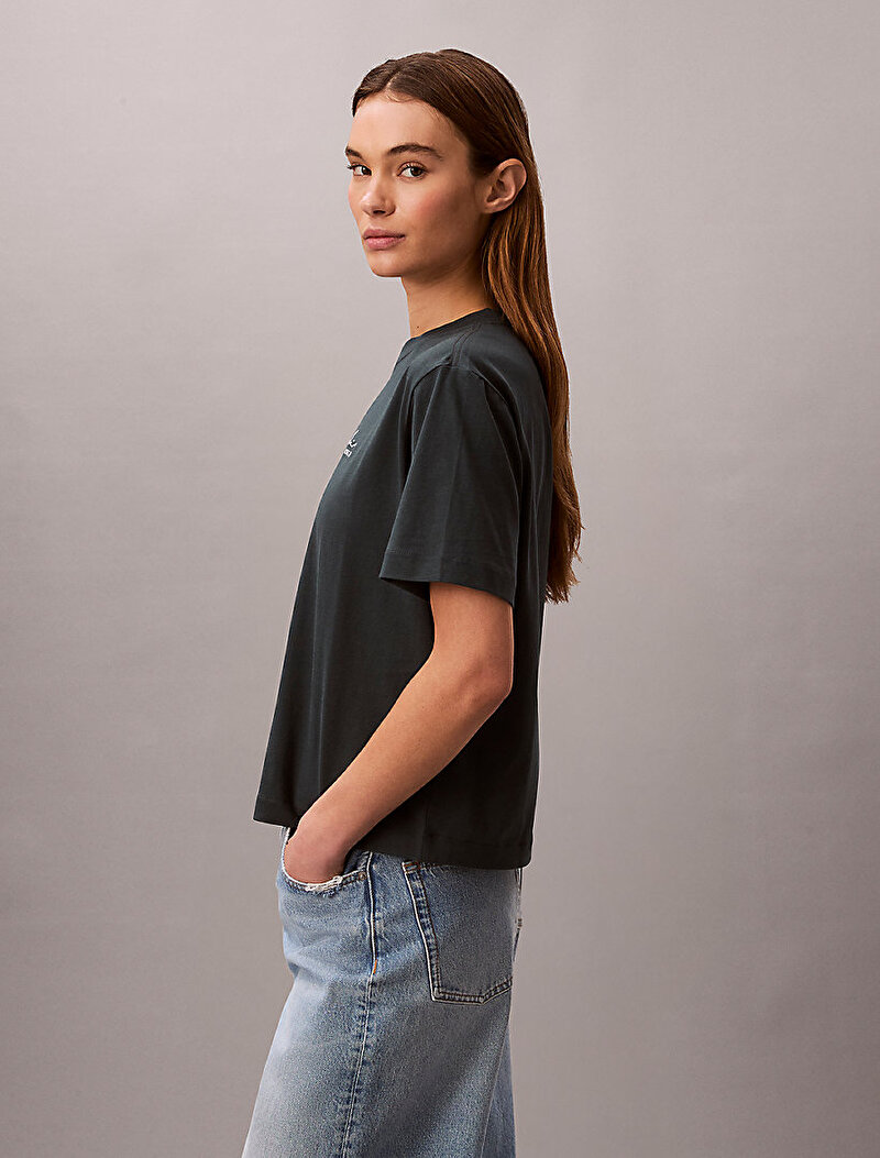Calvin Klein Mavi Renkli Kadın Graphic Boxy T-shirt