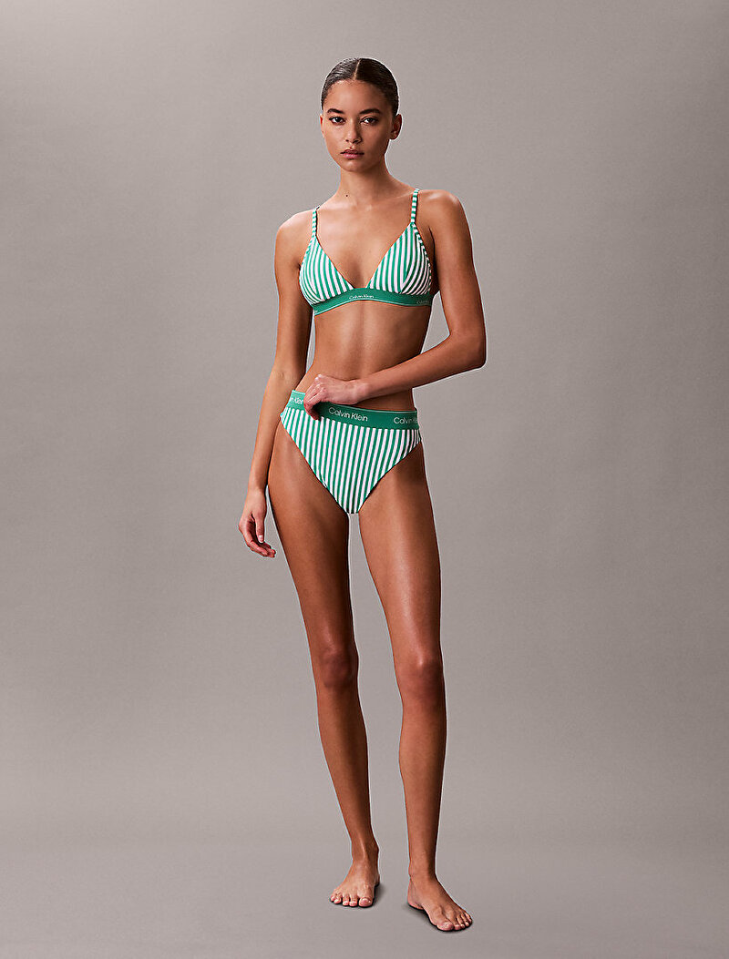 Calvin Klein Yeşil Renkli Kadın Üçgen Bikini Üstü