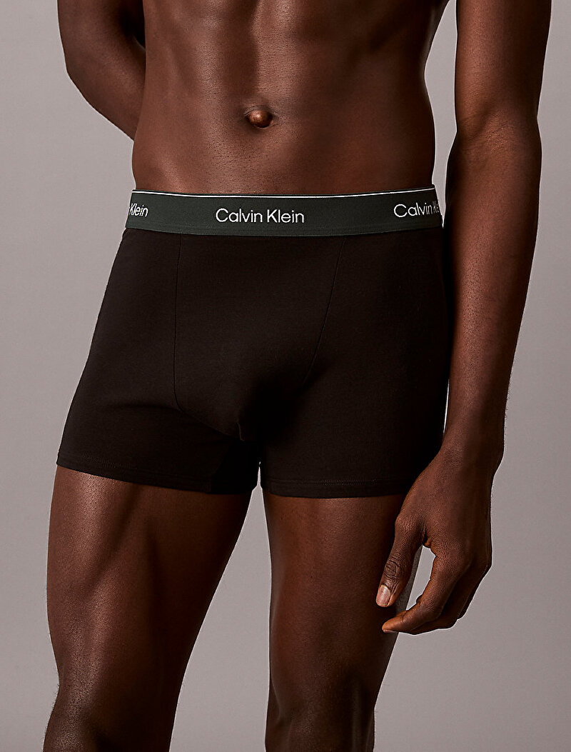 Calvin Klein Siyah Renkli Erkek 3'lü Paket Relaxed Fit Trunk Boxer Seti