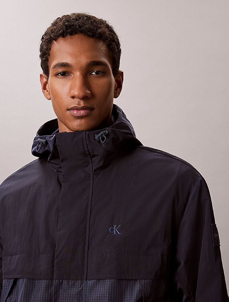 Calvin Klein Lacivert Renkli Erkek Naylon Mixed Ceket