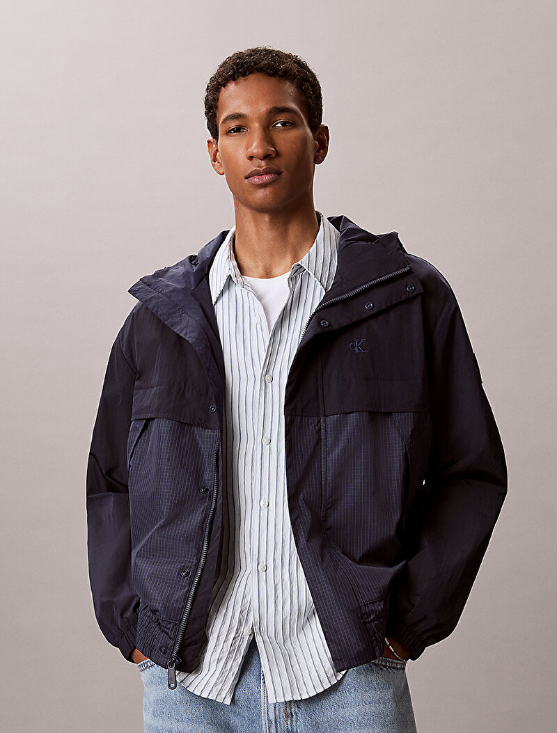 Calvin Klein Lacivert Renkli Erkek Naylon Mixed Ceket