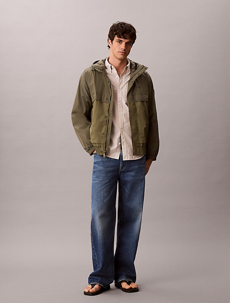 Calvin Klein Yeşil Renkli Erkek Naylon Mixed Ceket