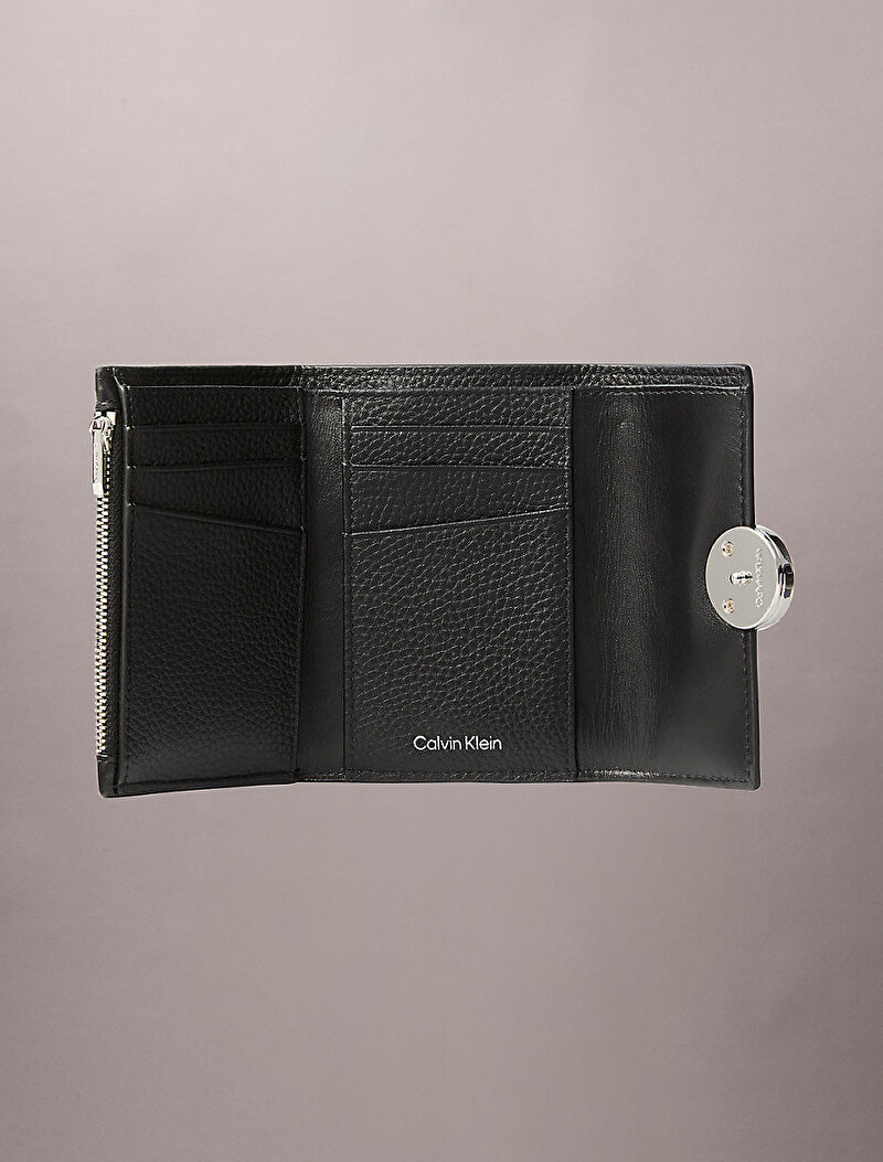 Calvin Klein Siyah Renkli Kadın Round Pebble Cüzdan