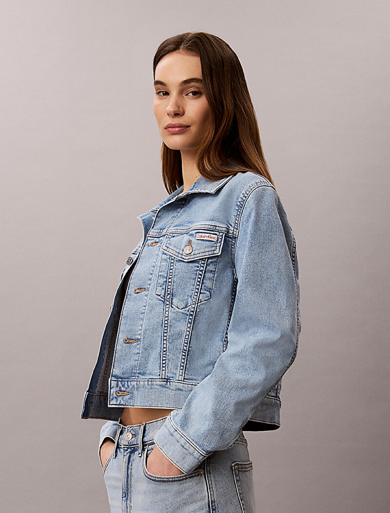 Calvin Klein Mavi Renkli Kadın Classic Trucker Denim Ceket