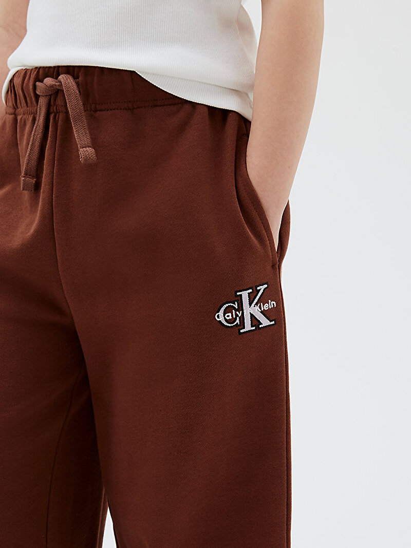 Calvin Klein Kahverengi Renkli Kız Çocuk Monologo Wide Leg Eşofman Altı