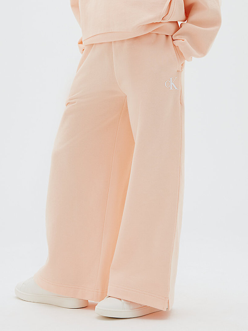 Kız Çocuk CK Logo Wide Leg Eşofman Altı