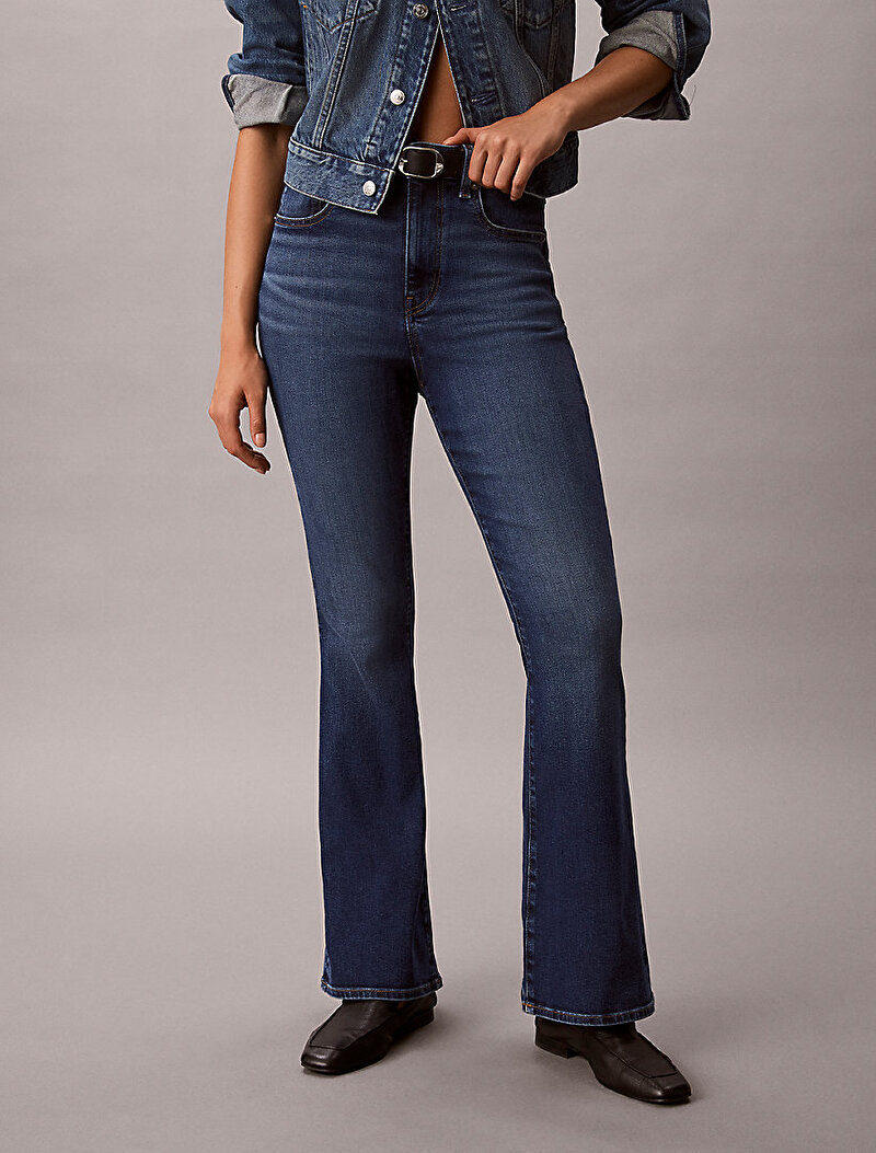 Calvin Klein Mavi Renkli Kadın High Rise Flare Jean Pantolon