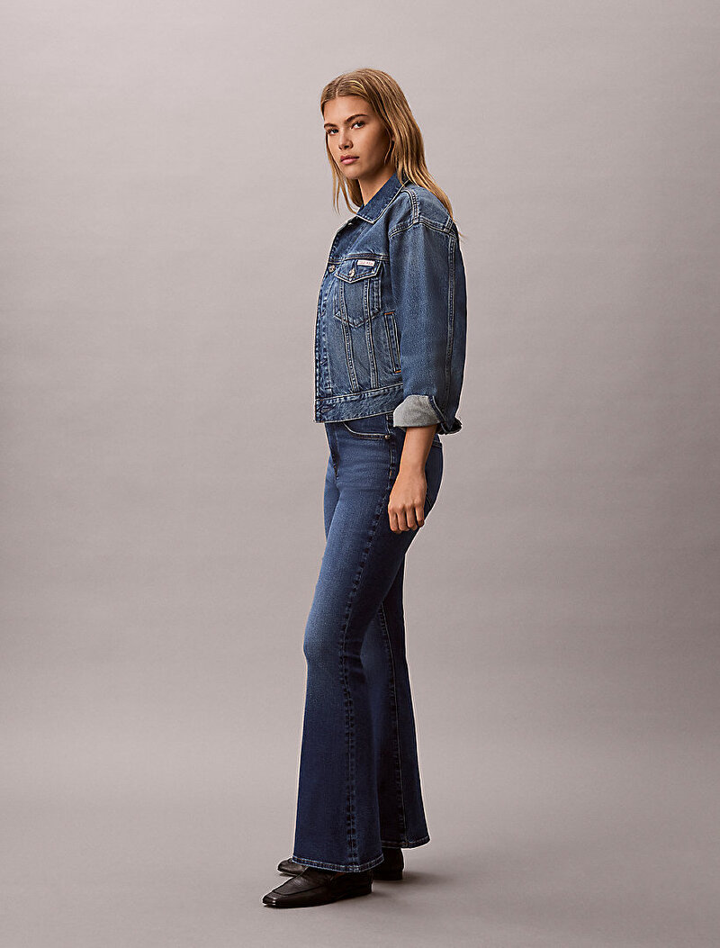 Calvin Klein Mavi Renkli Kadın High Rise Flare Jean Pantolon